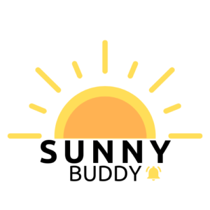 SunnyBuddy met een opkomende zon